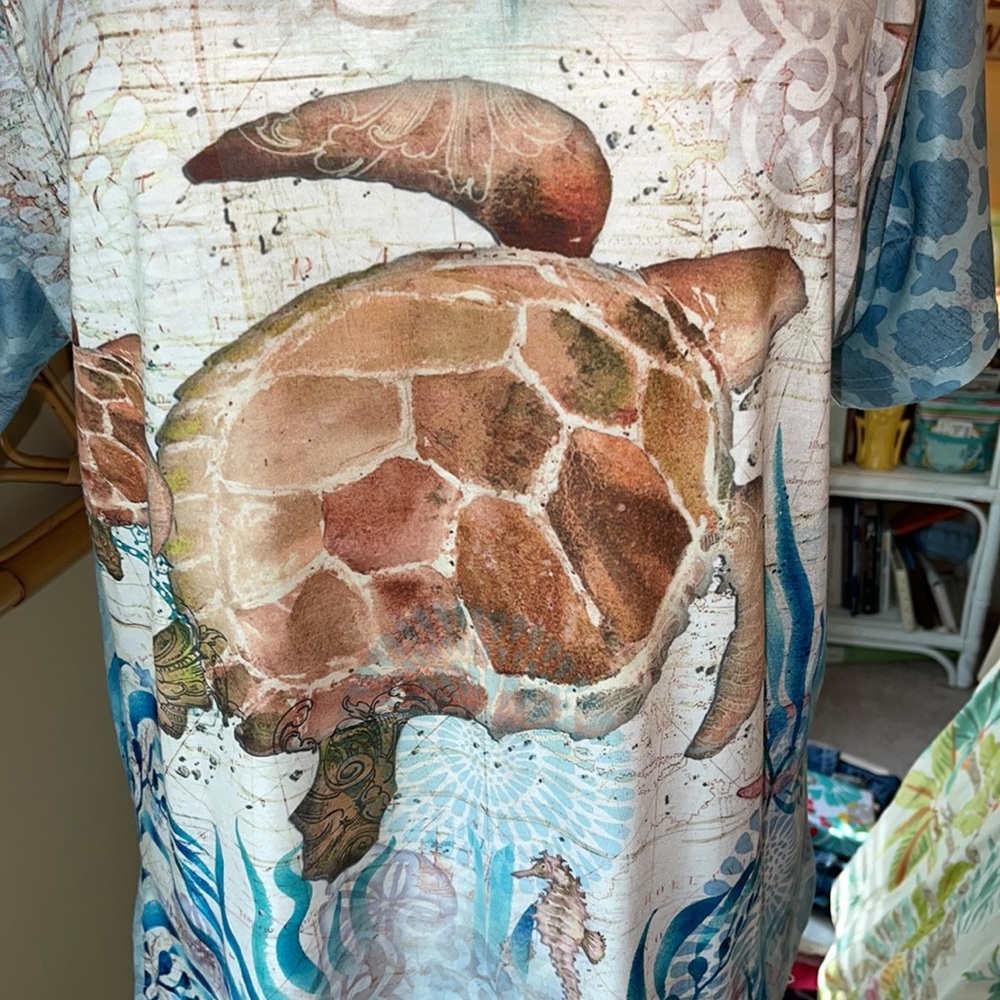 Sea turtle Bealls shirt L - Picture 2 of 4